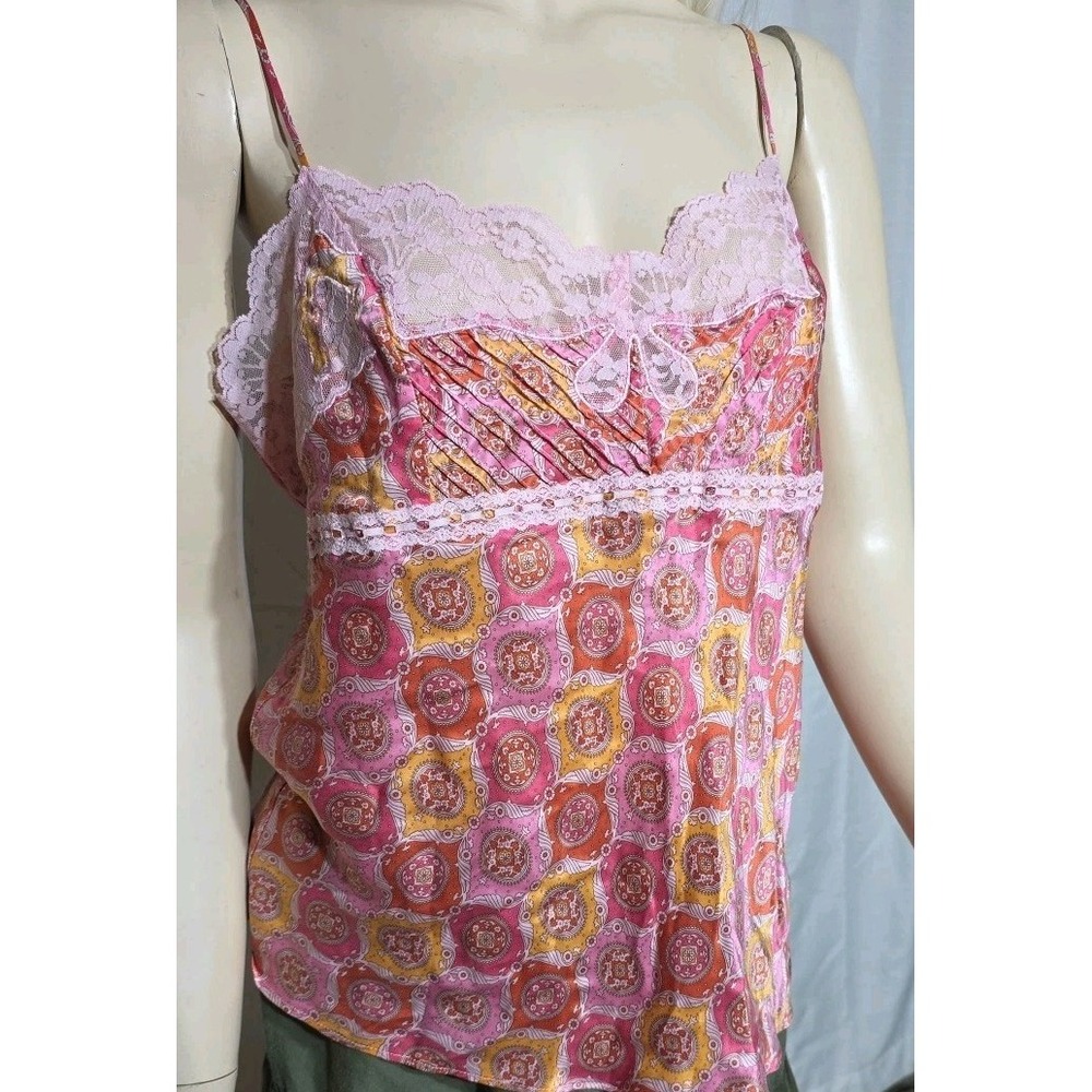 Victoria's Secret VTG Silk & Lace Camisole‎ Y2K (2005) Pink Size M Babydoll 90s